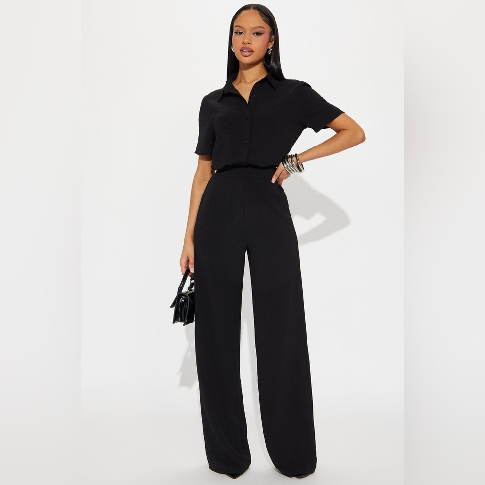 Fashion Nova Black Wide Leg Jumpsuit